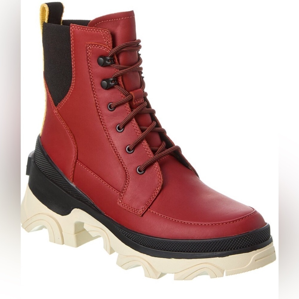 NEW Sorel | Brex Leather Lace-up Waterproof Red Boots NL4305-849 Sz 8